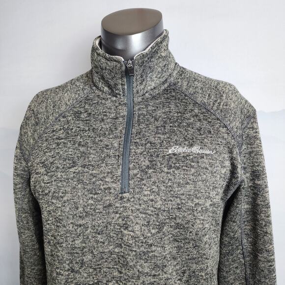 Eddie Bauer Fleece 1/4-Zip Heather Charcoal Pullover | Men's Medium - Picture 2 of 14
